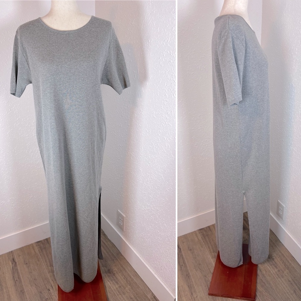 Nu-In Short Sleeve Maxi Slit Knit Dress